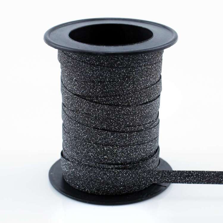 Celebrate Glitter Curling Ribbon Black 5 mm x 10 m