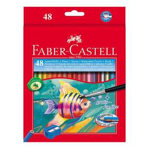 Faber Castell Classic 48 Pack Watercolour Pencils Multicoloured