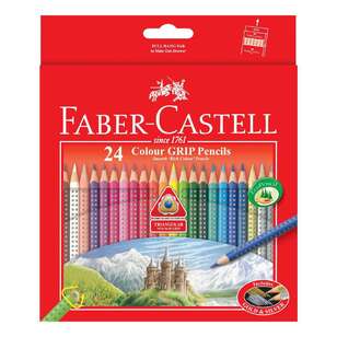 Faber-Castell Grip Colour Pencils 24 Pack Multicoloured