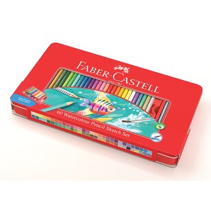Faber-Castell Classic Watercolour Pencils 60 Pack  Multicoloured