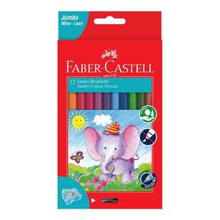Faber-Castell Jumbo Colour Pencils 12 Pack Multicoloured
