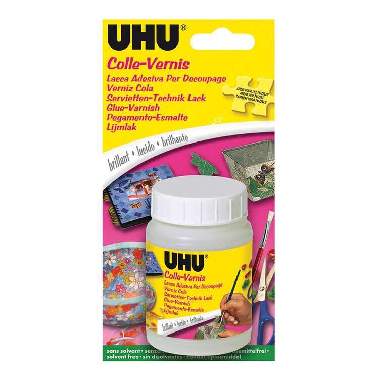 UHU Glue Varnish Blister Card Glue 150Ml Clear 150 mL