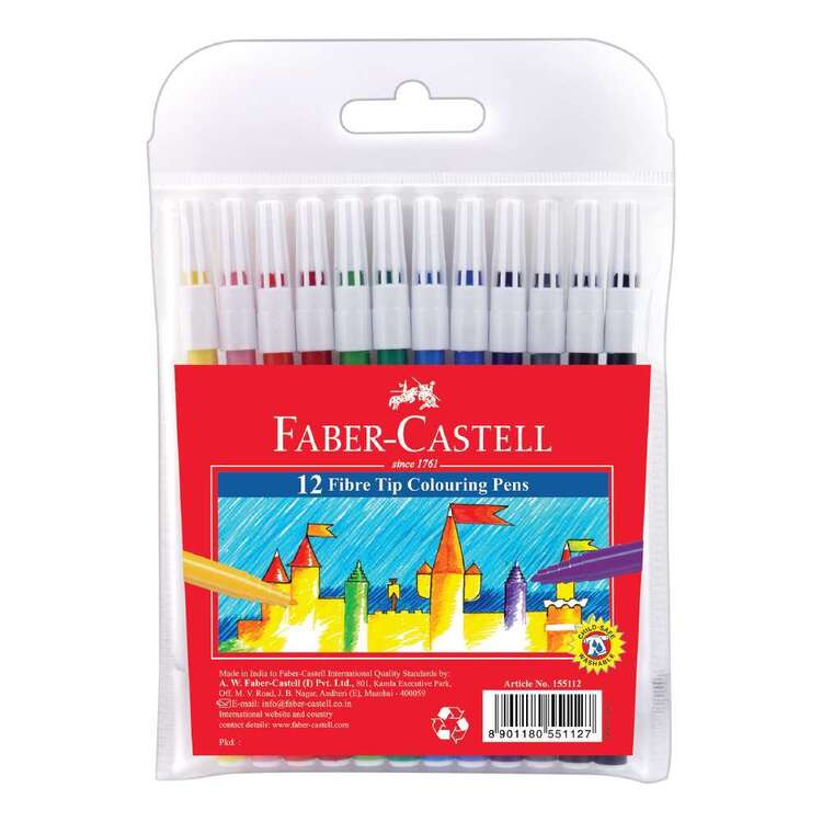 Faber Castell 12 Pack Fibre Tip Markers