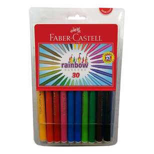 Faber Castell Rainbow 30 Pack Felt Tip Markers Multicoloured