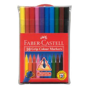 Faber Castell 10 Pack Grip Colour Markers Multicoloured