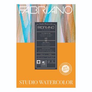 Fabriano Studio Watercolour 12 Pages 200 gsm Smooth Pad White