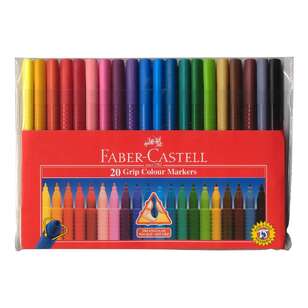 Faber Castell 20 Pack Grip Colour Markers Multicoloured