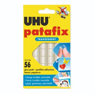 UHU Patafix 56 Pack Reusable Adhesive Transparent Pads Red