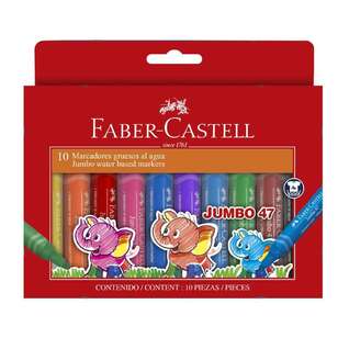 Faber Castell Jumbo 10 Pack Colour Markers Multicoloured