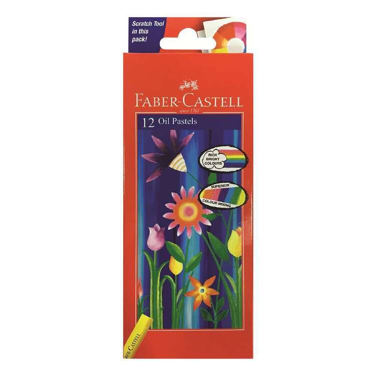 Faber Castell 12 Pack Oil Pastels Multicoloured