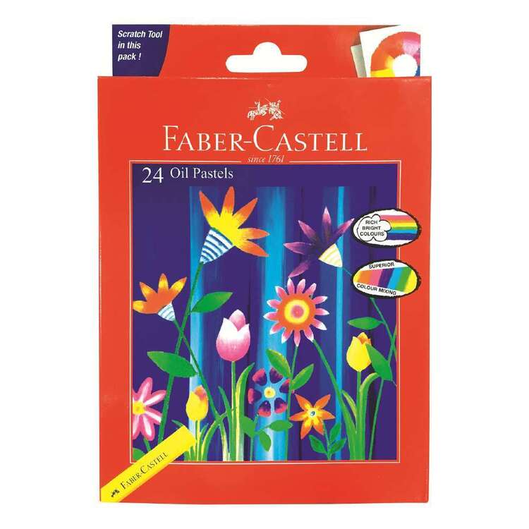 Faber Castell 24 Pack Oil Pastels Multicoloured