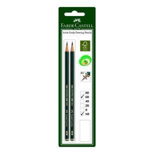 Faber-Castell 9000 6B Pencils 2 Pack Multicoloured