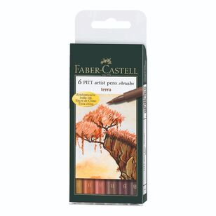 Faber Castell Pitt Artist Brush Terra 6 Pack Pens Terra