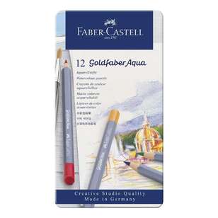 Faber Castell Goldfaber Aqua 12 Pack Watercolour Pencils Multicoloured