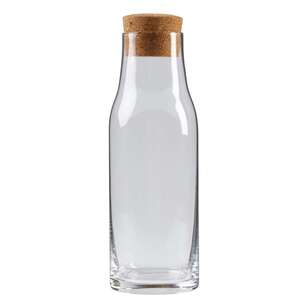 Culinary Co Glass Bottle With Cork Lid Clear 1 L