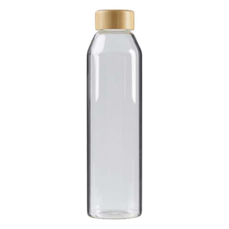 Culinary Co Glass Bottle With Bamboo Lid Clear 1 L