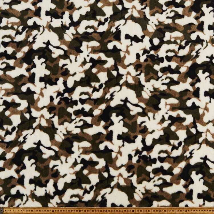 Camo Printed 145 cm Polyester Faux Fur Fabric