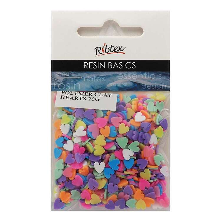 Ribtex UV Resin 20 g Polymer Clay Heart Inclusions Multicoloured