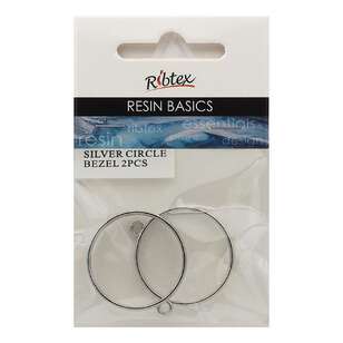 Ribtex Resin 2 Pieces Cricle Bezel Frame Silver