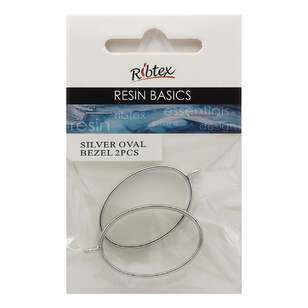 Ribtex Resin 2 Pieces Oval Bezel Frame Silver