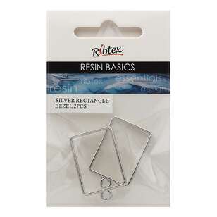 Ribtex Resin 2 Pieces Rectangle Bezel Frame Silver