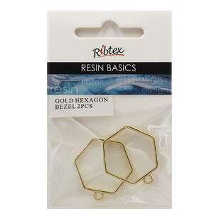 Ribtex Resin 2 Pieces Hexagon Bezel Frame Gold