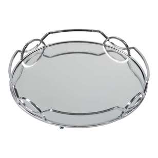 Ombre Home Classic Chic Metal Tray  Silver 29 cm
