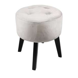 Ombre Home Classic Chic Velvet Footstool Silver 39 x 45 cm