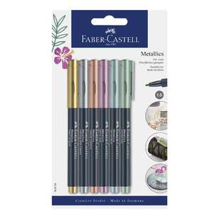 Faber Castell 6 Pack Creative Studio Pen Set Metallic