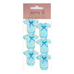 Jenni B Baby Onesie 6 Pack Stickers Blue