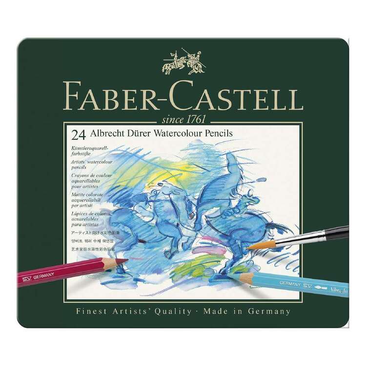 Faber Castell A.Duerer Watercolour Pencl Tin 24 Pack Multicoloured