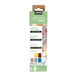 Pebeo Vitrea 160 6 Pack Paint For Glass Set A Multicoloured 20 mL