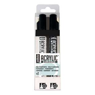 Pebeo 2 Pack Acrylic Marker Set White & Black 1.2 mm