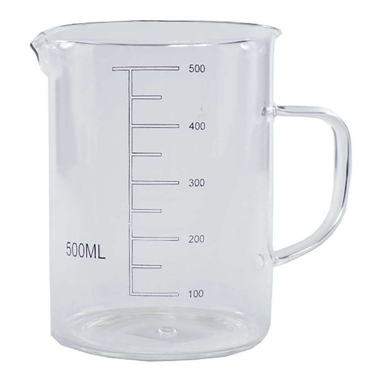 Kates Kitchen 500 mL Glass Beaker With Handle Clear 500 mL