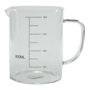 Kates Kitchen 800 mL Glass Beaker With Handle Clear 800 mL