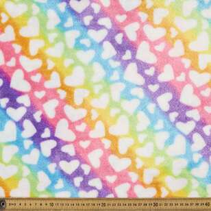 Rainbow Hearts 148 cm Faux Fur Fabric Multicoloured 148 cm