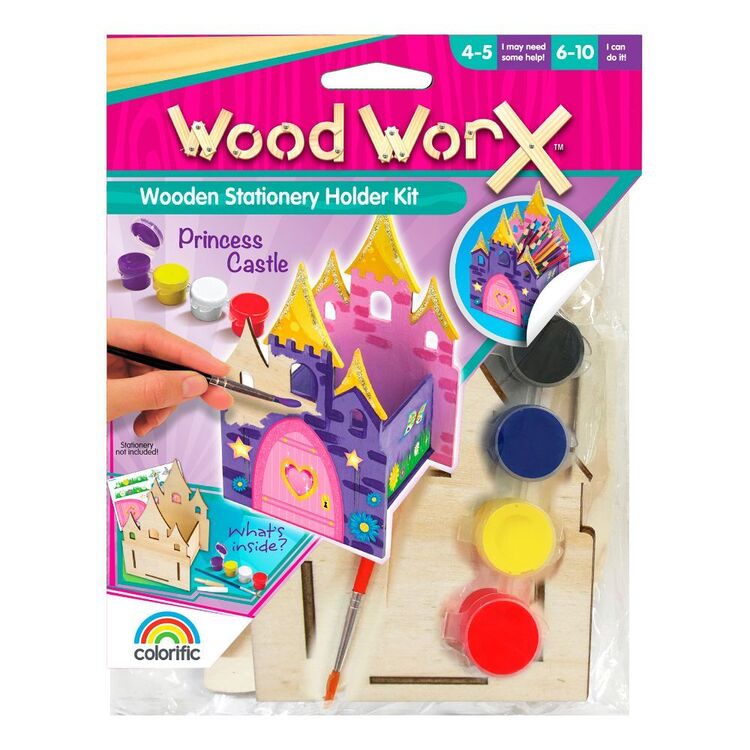 Wood Worx Princess Castle Stationery Holder Kit