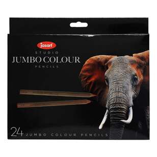Jasart Studio 24 Pack Jumbo Colour Pencil Set Multicoloured