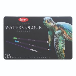 Jasart Studio 36 Pack Water Colour Pencil Tin Multicoloured
