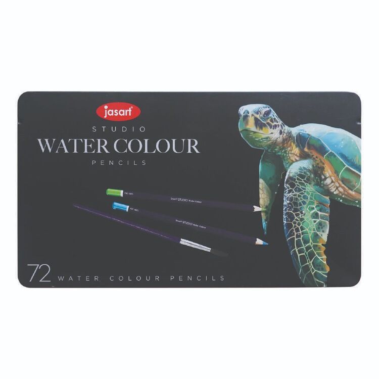 Jasart Studio 72 Pack Water Colour Pencil Tin Multicoloured