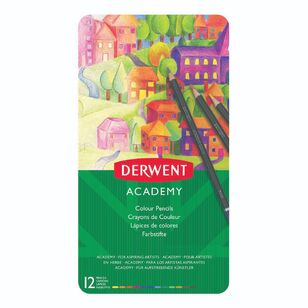 Derwent Academy 12 Pack Coloured Pencil Tin Multicoloured