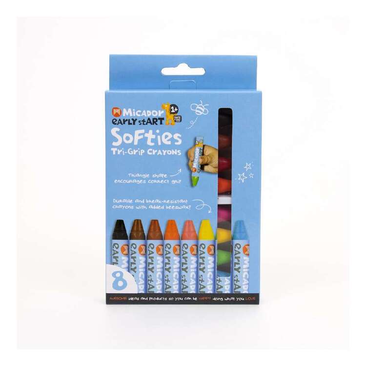 Micador Early stART Softies Tri-Grip Crayons 8 Pack Multicoloured