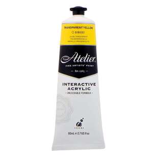 Translucent Yellow Atelier 80 mL Interactive Acrylic Paint Transparent Yellow | Spotlight ...