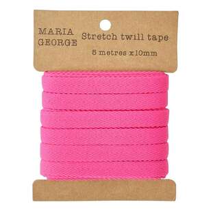 Maria George Supersoft Stretch Twill Tape Hot Pink 10 mm x 5 m