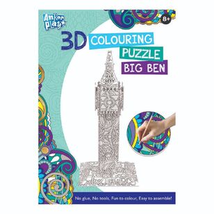 3D Colouring Big Ben Puzzle Multicoloured