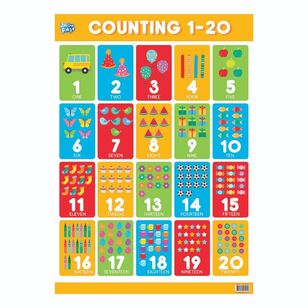 Educational Counting 1-20 Poster Multicoloured