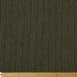 Plain 146 cm Cable Knit Fabric Thyme 146 cm