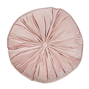 KOO Maddie Round Piped Velvet Cushion Pink 40 cm