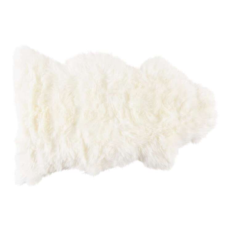 Sheepskin Natural Fluffy Fur Rug Genuine Single Pelt Luxuxry 2 x 3 Ivory  White Sheep Skin Area Rug for Bedroom (24Inch x 36Inch, 60.96cm x 91.44cm)