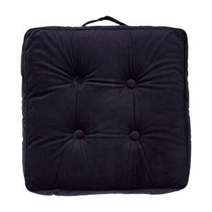 KOO Maddie Velvet Floor Cushion Black 50 x 50 x 12 cm